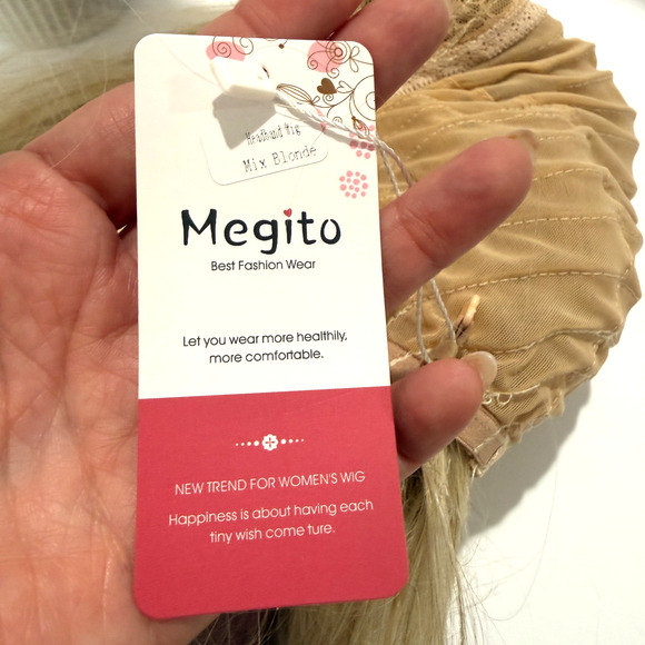 Megito Mixed Blonde Synthetic Headband Wig NWT | Shoulder Length Straight - Picture 6 of 8